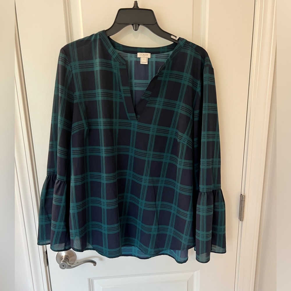 J. Crew Plaid Blouse